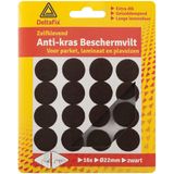 Deltafix Anti-krasvilt - 32x - zwart - 22 mm - rond - zelfklevend - meubel beschermvilt