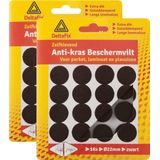 Deltafix Anti-krasvilt - 32x - zwart - 22 mm - rond - zelfklevend - meubel beschermvilt