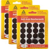 Deltafix Anti-krasvilt - 48x - zwart - 22 mm - rond - zelfklevend - meubel beschermvilt