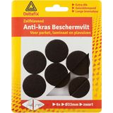 Deltafix Anti-krasvilt - 18x - zwart - 33 mm - rond - zelfklevend - meubel beschermvilt