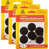 Deltafix Anti-krasvilt - 18x - zwart - 33 mm - rond - zelfklevend - meubel beschermvilt