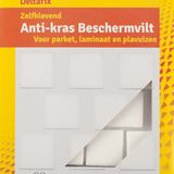 Deltafix Anti-krasvilt - 16x - wit - 25 x 25 mm - vierkant - zelfklevend - meubel beschermvilt