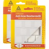 Deltafix Anti-krasvilt - 16x - wit - 25 x 25 mm - vierkant - zelfklevend - meubel beschermvilt
