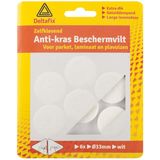 Deltafix Anti-krasvilt - 12x - wit - 33 mm - rond - zelfklevend - meubel beschermvilt