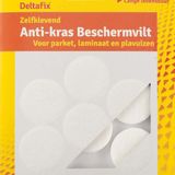 Deltafix Anti-krasvilt - 12x - wit - 33 mm - rond - zelfklevend - meubel beschermvilt