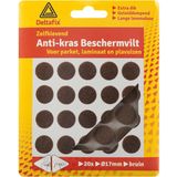 Deltafix Anti-krasvilt - 40x - bruin - 17 mm - rond - zelfklevend - meubel beschermvilt