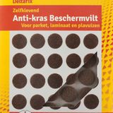 Deltafix Anti-krasvilt - 60x - bruin - 17 mm - rond - zelfklevend - meubel beschermvilt