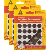Deltafix Anti-krasvilt - 60x - bruin - 17 mm - rond - zelfklevend - meubel beschermvilt