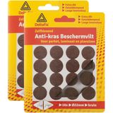 Deltafix - Anti-krasvilt - Bruin - 32x - 22 mm - Rond - Zelfklevend