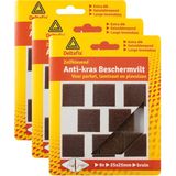 Deltafix Anti-krasvilt - 24x - bruin - 25 x 25 mm - vierkant - zelfklevend - meubel beschermvilt