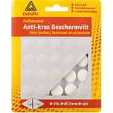 Deltafix Anti-krasvilt - 40x - wit - 17 mm - rond - zelfklevend - meubel beschermvilt