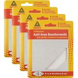 Deltafix Anti-krasvilt - 4x knipvel - wit - 90 x 100 mm - rechthoek - zelfklevend - meubel beschermvilt