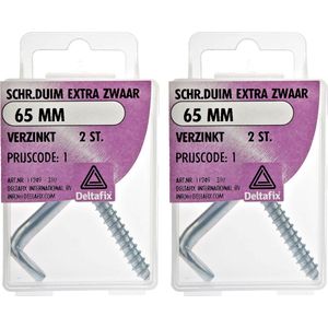 Deltafix Schroefduimen - 4x - verzinkt metaal - 65 mm - ijzerwaren