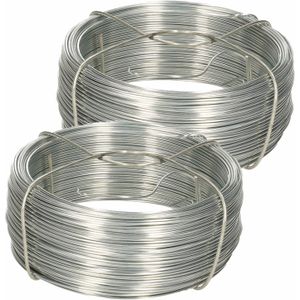 IJzerdraad - 2x rol - 0,9 mm x 50 m - verzinkt staal - binddraad