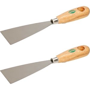 Amig Plamuurmes - 2x - werkbreedte 60 mm - conisch geslepen staal - houten greep