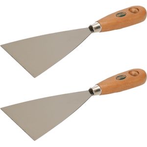 Amig Plamuurmes - 2x - werkbreedte 100 mm - conisch geslepen staal - houten greep