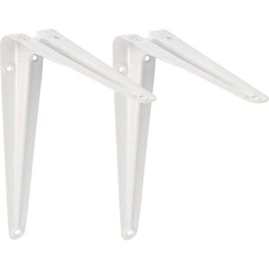 AMIG Plankdrager/planksteun van metaal - 2x - gelakt wit - H175 x B150 mm - Plankdragers