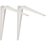 AMIG Plankdrager/planksteun van metaal - 2x - gelakt wit - H350 x B300 mm