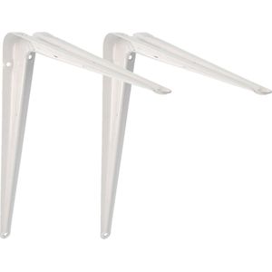 AMIG Plankdrager/planksteun van metaal - 2x - gelakt wit - H350 x B300 mm - Plankdragers