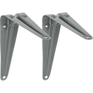 AMIG Plankdrager/planksteun van metaal - 2x - gelakt grijs - 150 x 125 mm