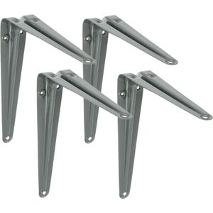 AMIG Plankdrager/planksteun van metaal - 4x - gelakt grijs - H175 x B150 mm