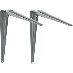 AMIG Plankdrager/planksteun van metaal - 2x - gelakt grijs - H300 x B250 mm