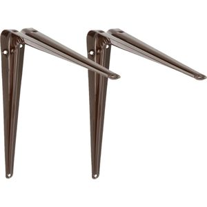 AMIG Plankdrager/planksteun van metaal - 2x - gelakt bruin - H450 x B400 mm