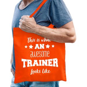 Bellatio Decorations cadeau tas trainer - katoen - oranje-This is what an awesome trainer looks like