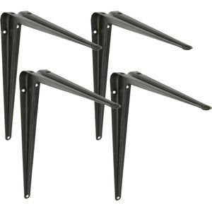 AMIG Plankdrager/planksteun van metaal - 4x - gelakt zwart - H350 x B300 mm