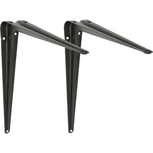 AMIG Plankdrager/planksteun van metaal - 2x - gelakt zwart - H450 x B400 mm