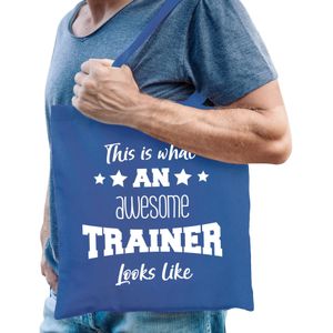 Bellatio Decorations cadeau tas trainer - katoen - blauw -This is what an awesome trainer looks like