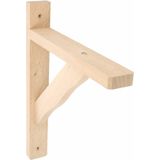 AMIG Plankdrager/planksteun van hout - 4x - lichtbruin - H230 x B170 mm - boekenplank steunen - tot 90 kg