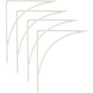 AMIG Plankdrager/planksteun van metaal - 4x - gelakt wit - H150 x B125 mm - Tot 105 kg - Plankdragers