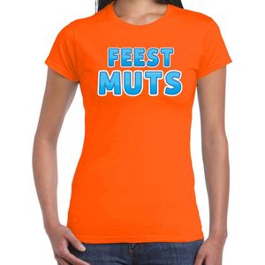 Bellatio Decorations verkleed t-shirt voor dames - Feest muts - oranje blauw - carnaval