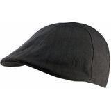 Kariban Flat cap/pet voor heren - zwart - katoen - basic hoofdmaat 58 cm