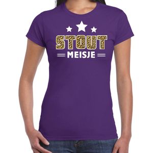 Bellatio Decorations verkleed t-shirt voor dames - Stout meisje - paars - carnaval themafeest