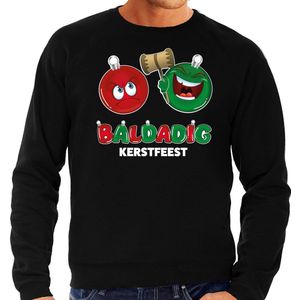 Bellatio Decorations foute Kersttrui/sweater voor heren - baldadig kerstfeest - zwart - ontdeugend L