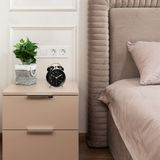 Atmosphera tafelklok Gaston - zwart - dia 10 cm - metaal/glas - rond - klassiek/chic wekker model