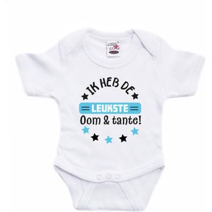 Bellatio Decorations - Rompertje - Blauw - 100% Katoen - Tekst: Ik heb de leukste oom & tante