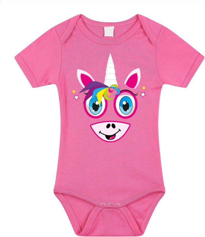 Bellatio Decorations - Rompertje - Roze - Eenhoorn - 100% Katoen