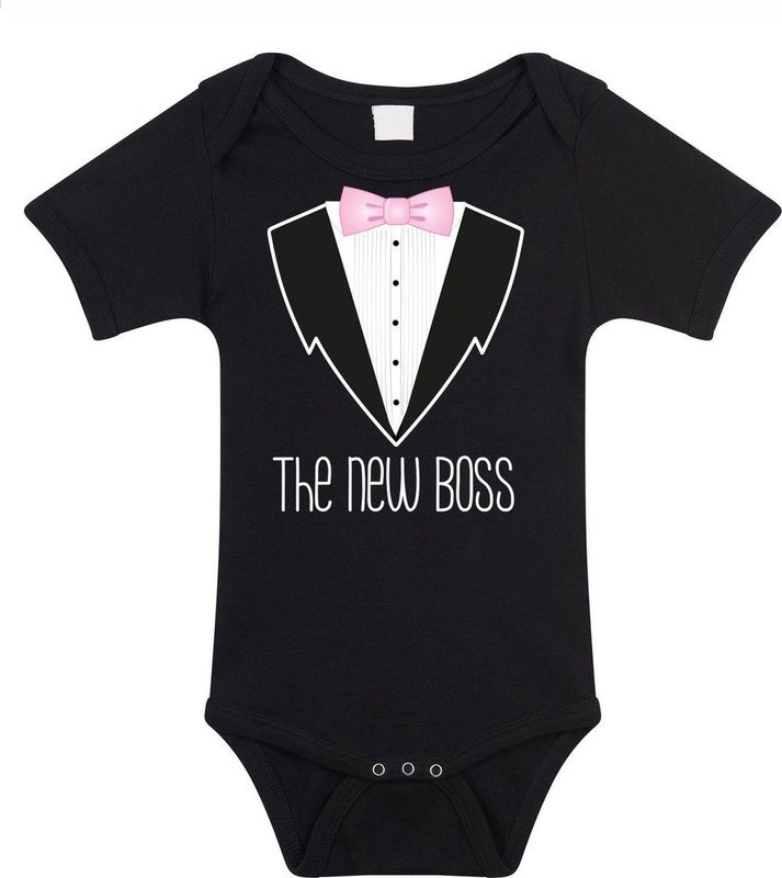 Bellatio Decorations - Rompertje - Zwart - The New Boss - Baby