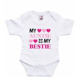 Bellatio Decorations - Rompertje - Wit - my auntie is my bestie - Kraamcadeau