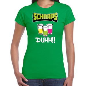 Bellatio Decorations apres ski t-shirt voor dames - schnaps - groen - apres ski wintersport - skien