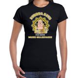 Bellatio Decorations foute party t-shirt dames - boeddha champagne - zwart - carnaval themafeest