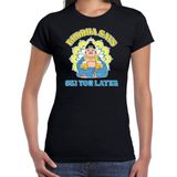 Bellatio Decorations foute party t-shirt dames - apres ski boeddha - zwart - carnaval themafeest