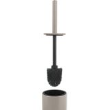 Spirella Luxe Toiletborstel in houder Cannes - 2x - beige - metaal - 40 x 9 cm - met binnenbak