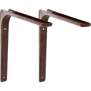 AMIG Plankdrager/planksteun van metaal - 2x - gelakt bruin - H250 x B300 mm - Plankdragers