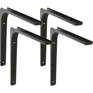AMIG Plankdrager/planksteun van metaal - 4x - gelakt zwart - H300 x B400 mm