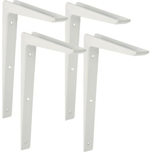AMIG Plankdrager/planksteun van aluminium - 4x - gelakt wit - H250 x B200 mm - Plankdragers