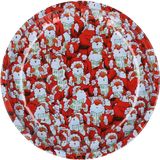 Kerst borden - 2x st - 26 cm - metaal - kerst thema - kerstservies kerst bordjes